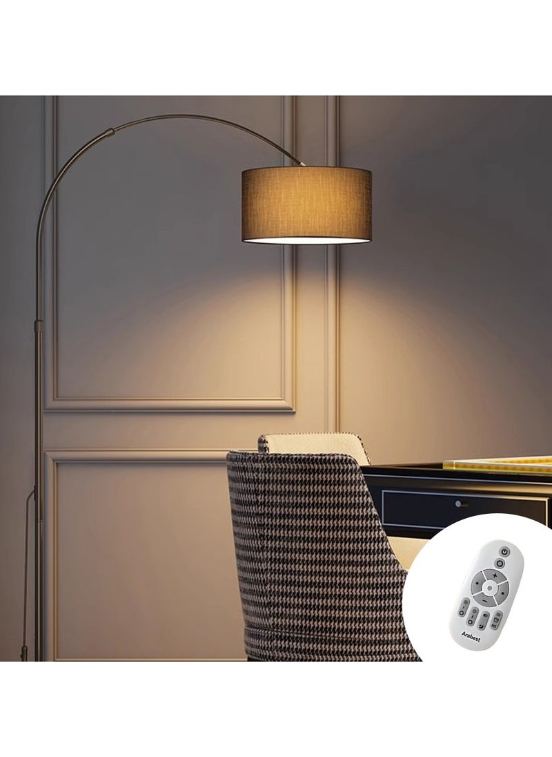 Perfin Floor Lamp Remote Control Arch Standing Lamp Tricolor and Stepless Lighting Adjustable, Tall Lamp for Living Room Bedroom Office, 12W Led Bulb Black 90x90x155 cm  - Image 1