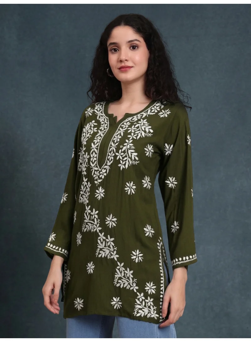 Alaya  Women Chikankari Hand Embroidered Rayon Kurti -AL4071 for Women | Best Price UAE