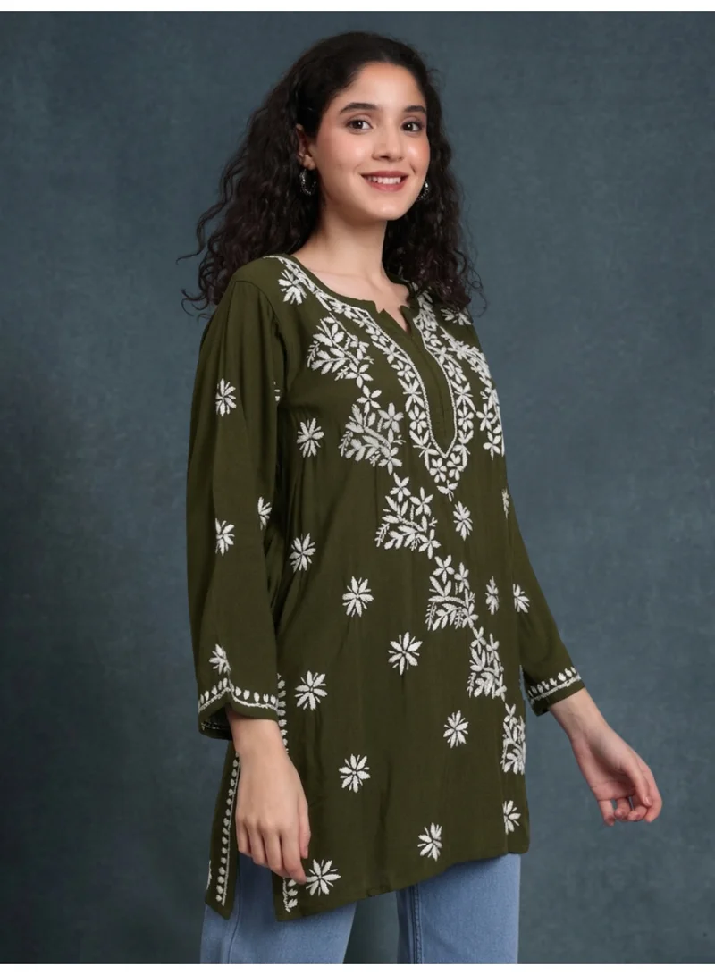 Alaya  Women Chikankari Hand Embroidered Rayon Kurti -AL4071 for Women | Best Price UAE