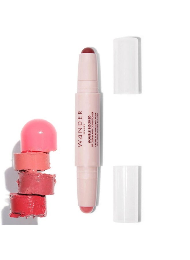واندر بيوتي بلسم وكريم الشفاه المزدوج Otw/In The Clear Dualside Cream Lipstick مع فيتامين E وزبدة الشيا بلسم الشفاه الملون اللامع للشفاه الجافة المتشققة 0.05 أونصة  - Image 1