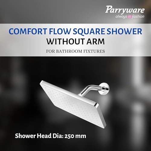 Parryware Comfort Flow Square Shower without Arm (250 x 170 x 15 mm) for bathroom fixture | For gentle and soothing flow | T9839A1 - Image 3
