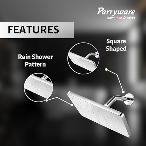Parryware Comfort Flow Square Shower without Arm (250 x 170 x 15 mm) for bathroom fixture | For gentle and soothing flow | T9839A1 - Image 5
