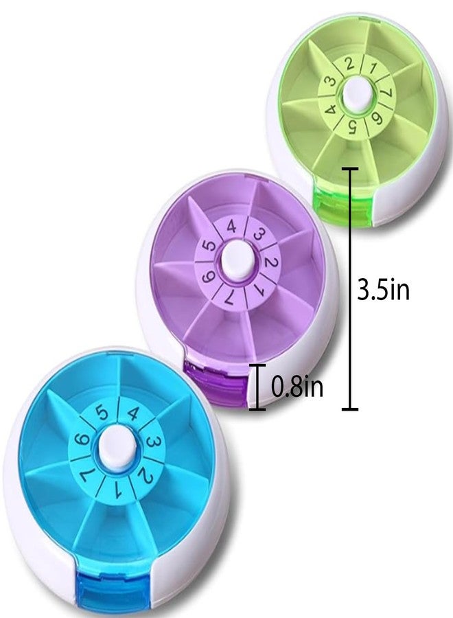 INVODA Pill Cases Weekly INVODA Pill Organizer 7 Day 3 Times Medicine Pill Dispenser Push Button Rotate Pill Planner with 7 Compartments - Image 2