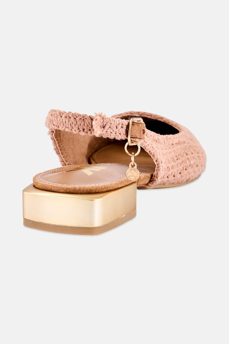 Xti Women Texture Adjustable Buckle Closure Mules, Taupe - Image 2