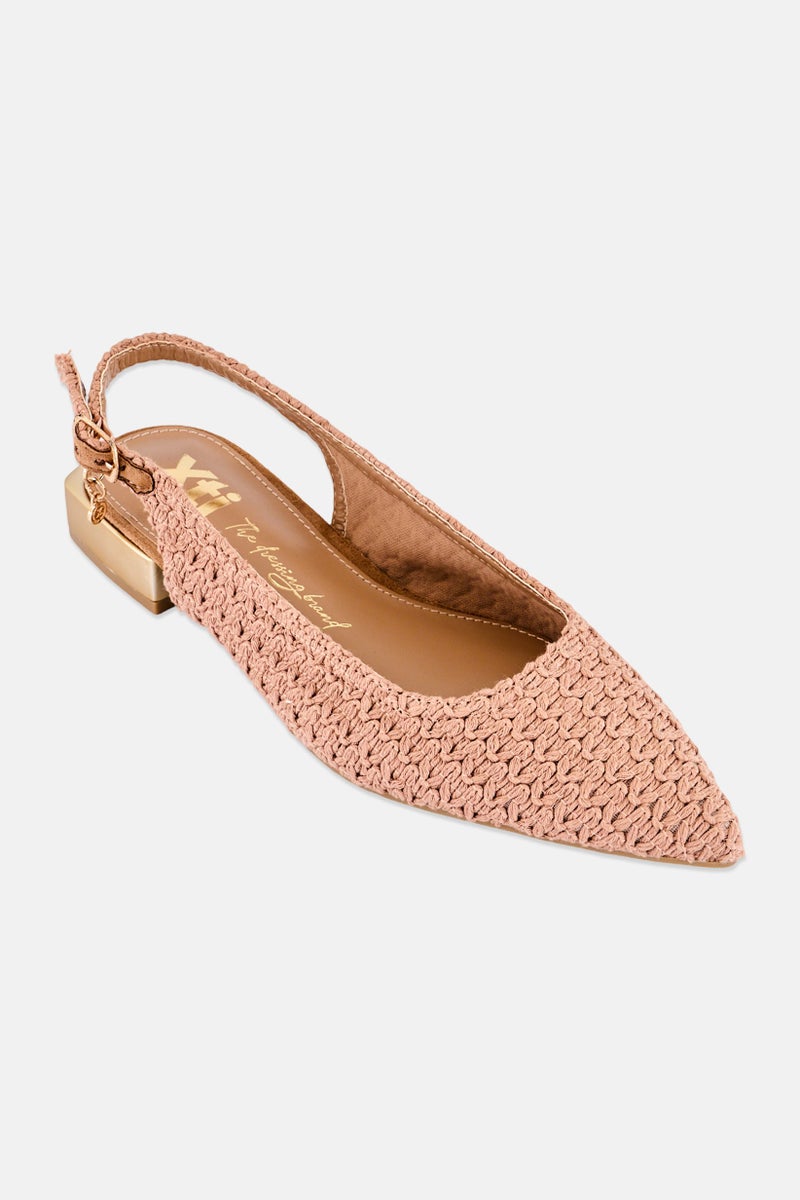 Xti Women Texture Adjustable Buckle Closure Mules, Taupe - Image 1