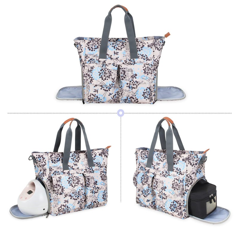 تيموي Breast Pump Bag Compatible with Spectra S1,S2 and Cooler Bag, Breast Pump Tote Bag with Laptop Sleeve (Up to 14) for Working Moms, Dandelion(Bag ONLY) - Image 1