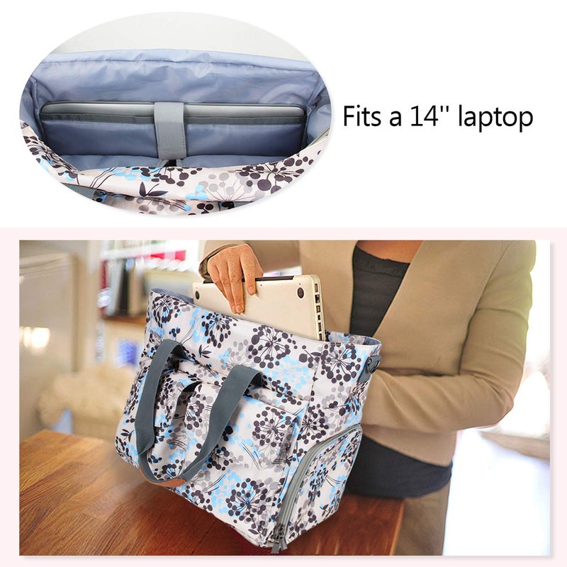 تيموي Breast Pump Bag Compatible with Spectra S1,S2 and Cooler Bag, Breast Pump Tote Bag with Laptop Sleeve (Up to 14) for Working Moms, Dandelion(Bag ONLY) - Image 2