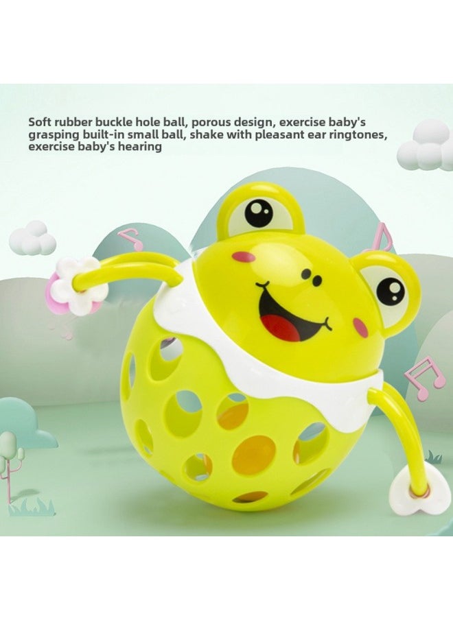 null - Hong Kong Bixiong Baby Frog Hand Scratch Ball Educational Animal Soft Rubber Rattle Soft Rubber Ball Rattle Hand Scratch Ball Toy-Color:Frog Soft Rubber Animal (opp Pack, Random Color) - Image 1