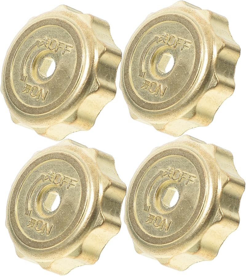 Metal Stove Control Knobs 4 Pack Gas Range Replacement Smooth Surface Easy Clean - Image 1