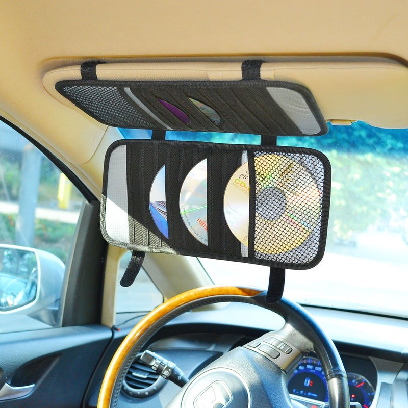 TFY Car Visor Organizer Triplelayer 30 CDDVD Disk Storage Holder Black