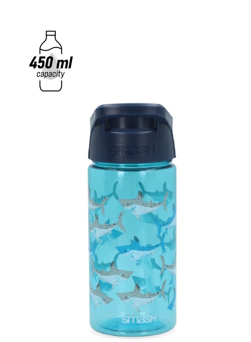smash Whale Printed BPA-Free Plastic Durable Water Bottle Blue 450 ml 34254  - Image 1