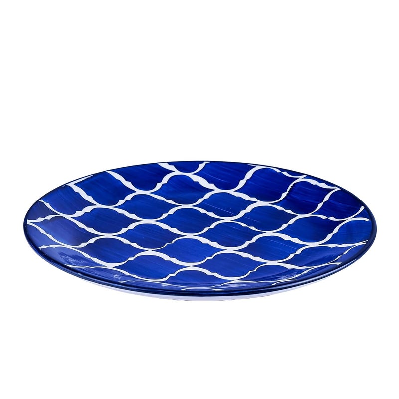 OGGN Ceramic Dinner Plate Dinning Plate for Dinner Microwave Safe Plates Dishwasher Safe Kitchen Dining Restaurants75 inch Blue - Image 1