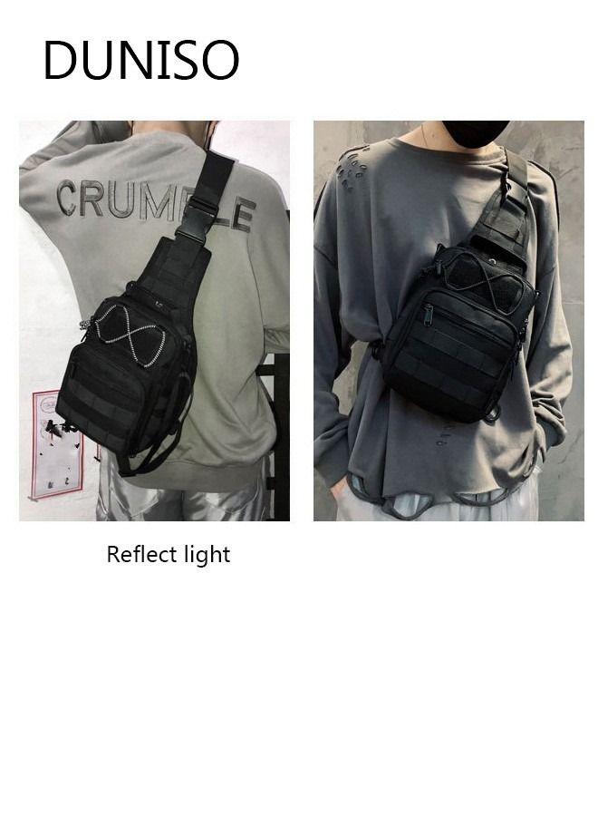 DUNISO حقيبة حبال مدمجة للرجال والنساء، حقيبة كروس مضادة للماء على الصدر وحقيبة كتف مع إبزيم، حقيبة حمل يومية للسفر والعمل والرياضة - Image 5