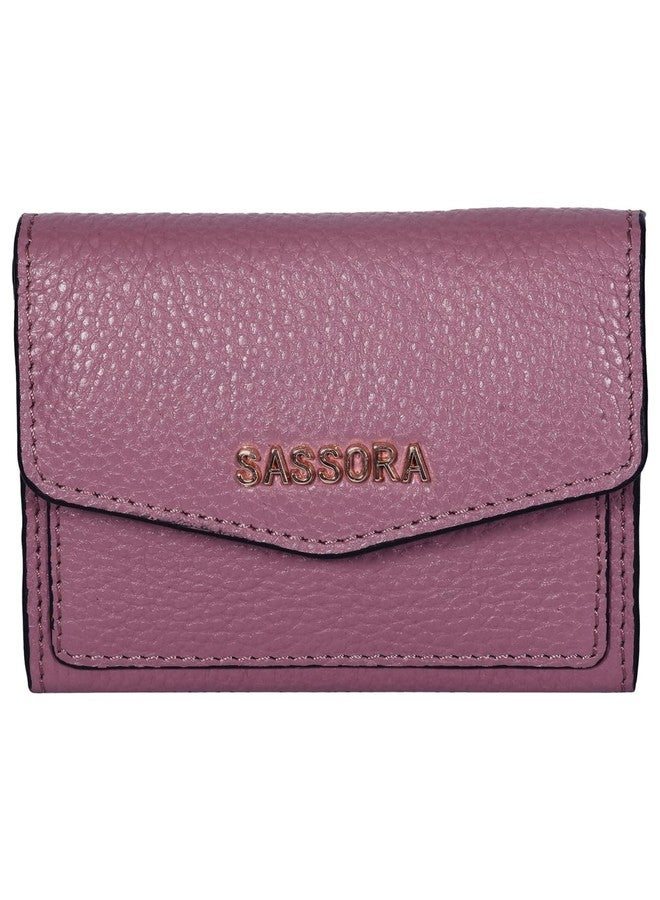 Sassora Genuine Leather Purple Card Holder for Girls - Image 1