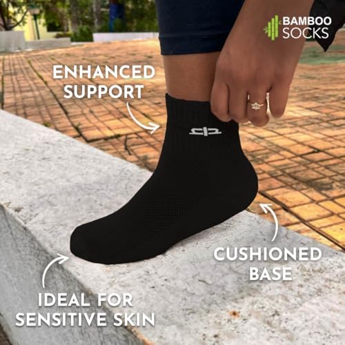 HEELIUM Bamboo Socks For Women | Quarter Length | 3X Softer Than Cotton Socks | Odour-Free & Breathable | Superior Comfort & Cushioned Base, Assorted - Image 3