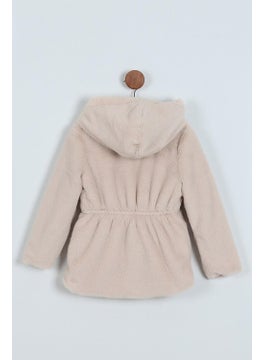 Miniğimin Cicileri My Little Ones Plush Lined Girls Hooded Cardigan - Beige  - Image 2