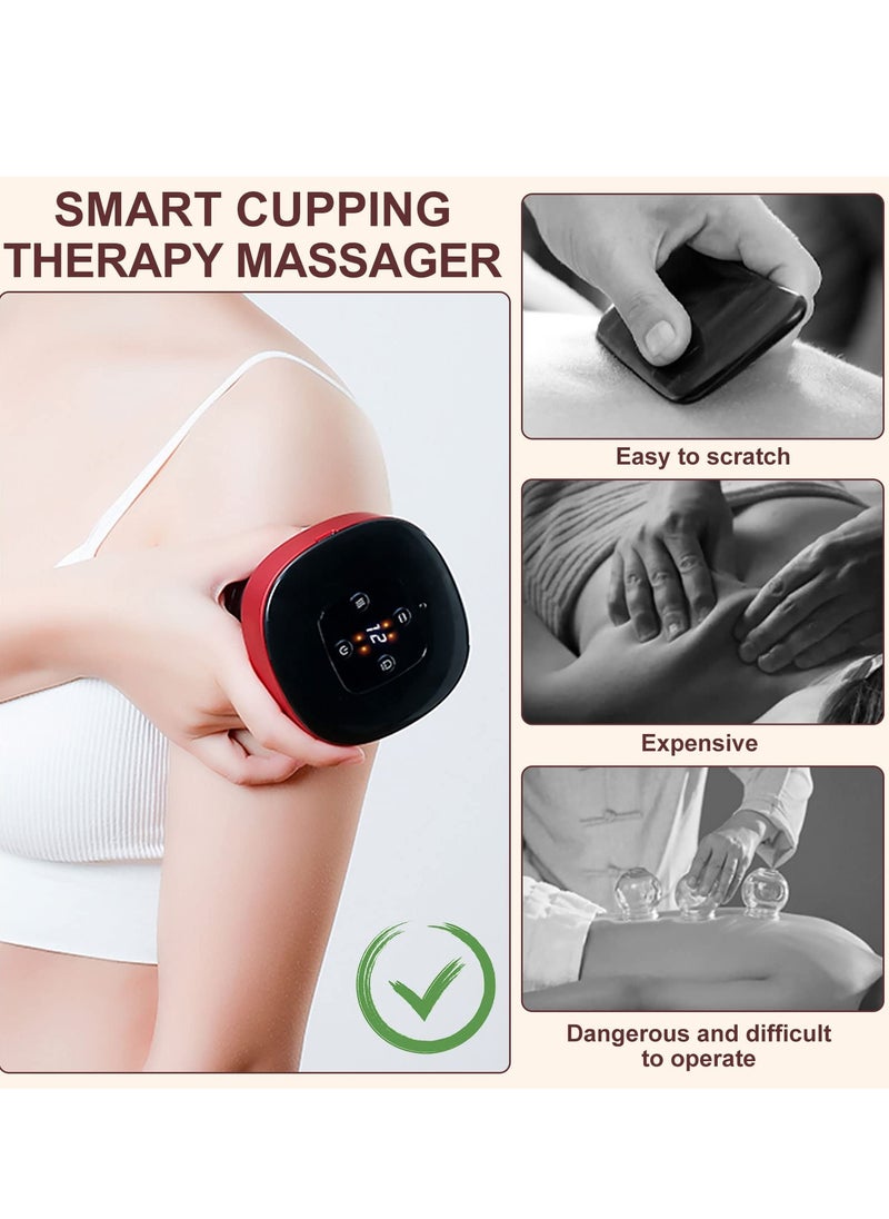 SYOSI - Electric Cupping Therapy Set 4 in1 Smart Cupping Massager Massage Vacuum Therapy Machine Scrapping Tool with Red Light Therapy for Pain Relief Aches with 12 Levels Temperature and Suction Green - Image 1