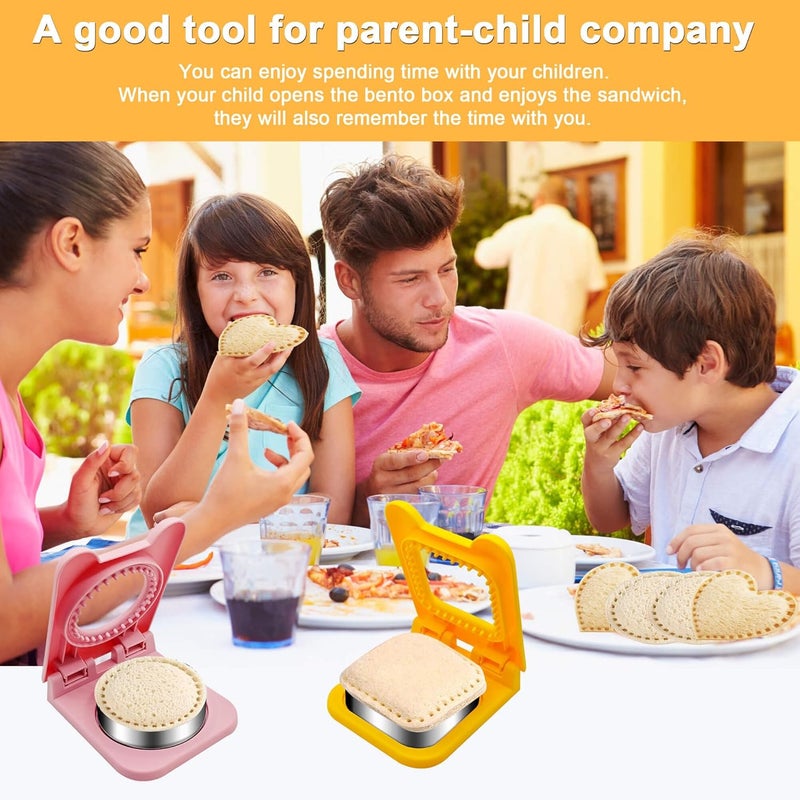 BaokiTook 2PCS Sandwich Cutter and Sealer,Sandwich Cutters for Kids Lunch,Crustless Sandwich Cutter,Square and Round Cookie Cutter for Children Lunchbox and Bento Box (Square+ Round) - Image 2