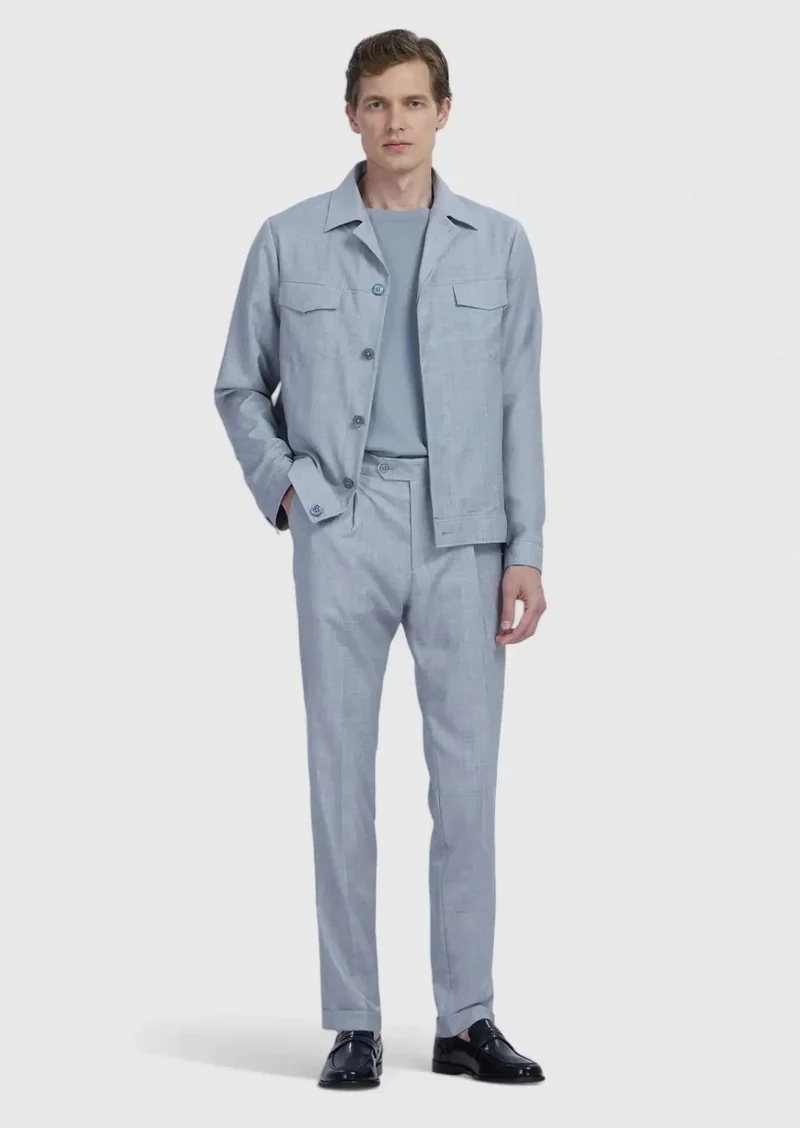 رامسي جاكيت قميص رمادي فاتح