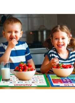 Simply magic Simply Magic 5 Placemats for Kids - Kids Placemats Non Slip, Washable Reusable Toddler Placemats, Educational Placemats: Alphabet ABC, Shapes, Colors, Numbers, Solar System, Plastic Placemats for Kids  - Image 3