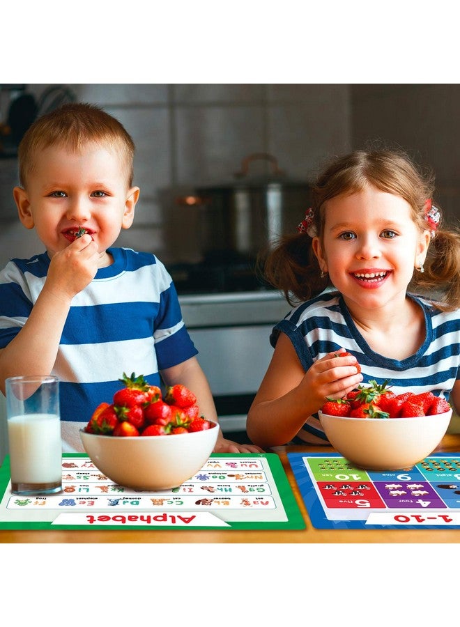 Simply Magic 5 Placemats for Kids - Kids Placemats Non Slip, Washable Reusable Toddler Placemats, Educational Placemats: Alphabet ABC, Shapes, Colors, Numbers, Solar System, Plastic Placemats for Kids - Image 3
