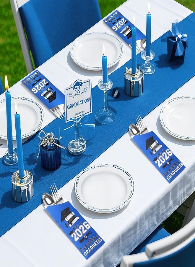 DTOFOOT 120 Pcs Graduation Silverware Bag Blue Paper Silverware Bags 2026 Graduation Paper Utensil Holder for Party Ceremony Supplies - Image 5