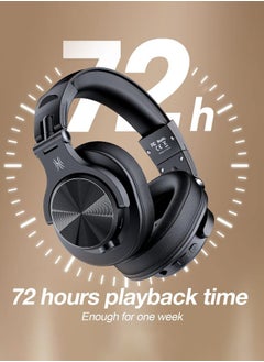 OneOdio A70 Wireless Gaming Headset,Bluetooth Over Ear Headphones, with 72H Playtime, Hi-Res, 3.5mm/6.35mm Wired Audio Jack for Studio Monitor & Mixing DJ Guitar AMP, Computer Laptop PC Tablet - Black  - Image 4
