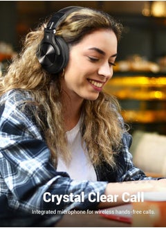 OneOdio A70 Wireless Gaming Headset,Bluetooth Over Ear Headphones, with 72H Playtime, Hi-Res, 3.5mm/6.35mm Wired Audio Jack for Studio Monitor & Mixing DJ Guitar AMP, Computer Laptop PC Tablet - Black  - Image 5