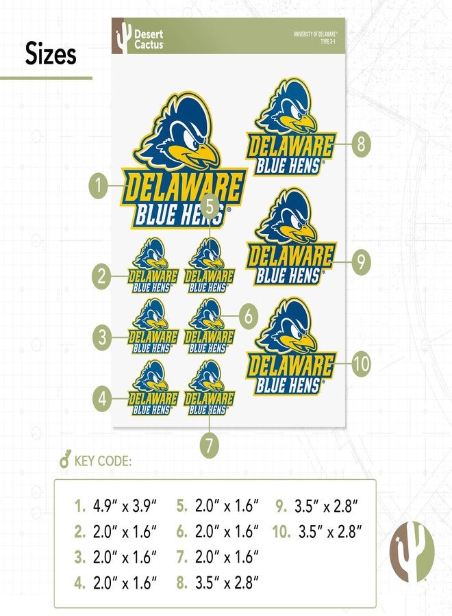Desert Cactus University of Delaware Sticker Fightin Blue Hens UD Vinyl Decals Laptop Water Bottle Car Scrapbook T3 (Type 3-1) - Image 3