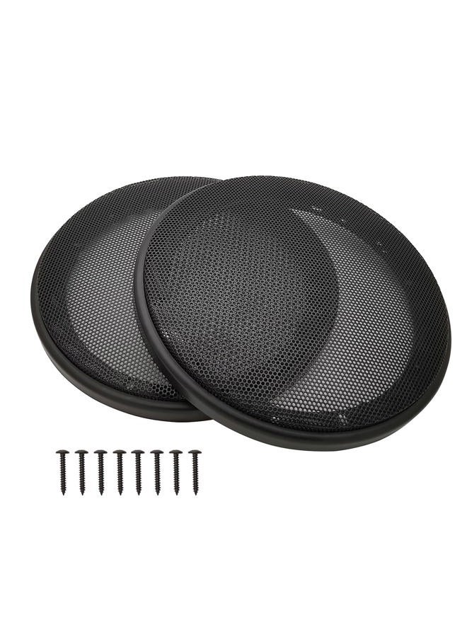Fuhengli 6.5" Speaker Grill Covers, Car Speaker Subwoofer Guard Protector, ABS Plastic Frame with Metal Mesh, Black - 2Pcs - Image 1