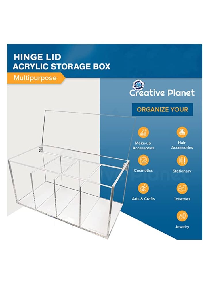 Creative Planet Nespresso Coffee Pod Capsule Holder, Acrylic Kitchen Organizer Nespresso Compatible,  4 Compartments with Hinge Lid. - Image 4