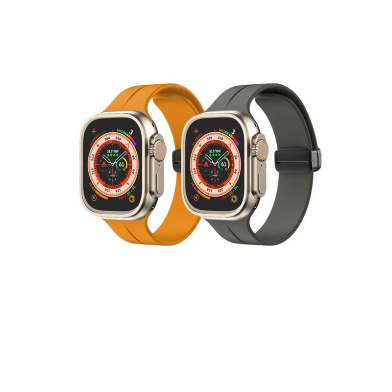 BURAQ 2-Pack Sports Replacement Bands Compatible with Apple Watch 49/46/45/44/42mm – Series Ultra 2/Ultra/9/8/7/SE/6/5/4/3/2/1 – Model #1057 - Image 2