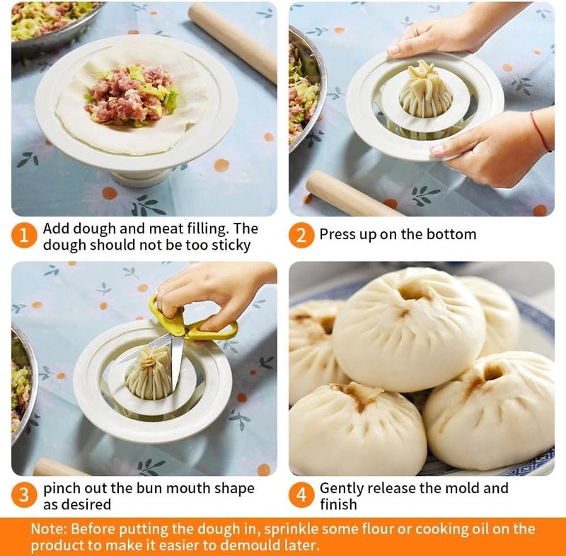 LASALE Baozi Maker Machine Dumpling Momo Maker MoldPlastic Kitchen Gadget Tool Homemade Bao Buns Preparation Culinary Exploration Ease of Use Cleaning - Image 5