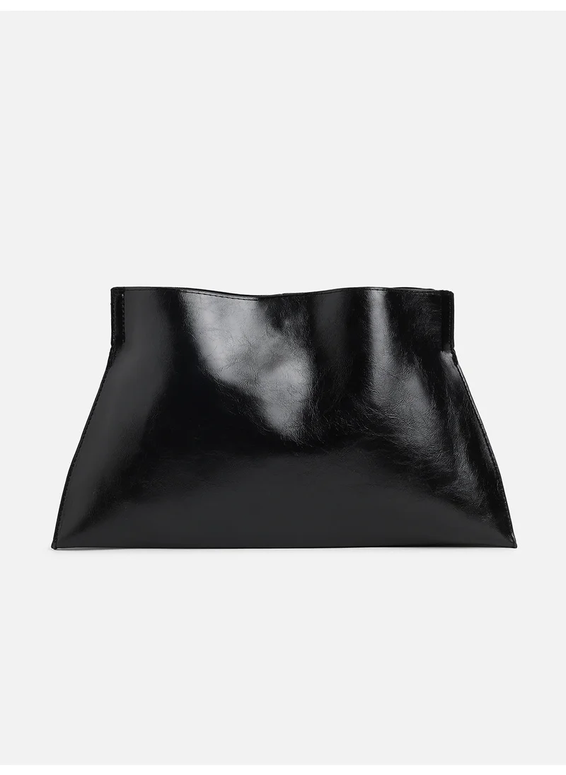 صوص هاوت Black Solid Vegan Leather Handbag