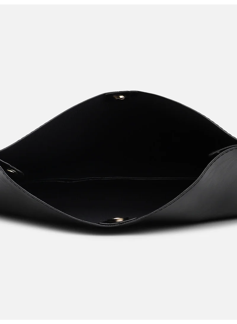 صوص هاوت Black Solid Vegan Leather Handbag