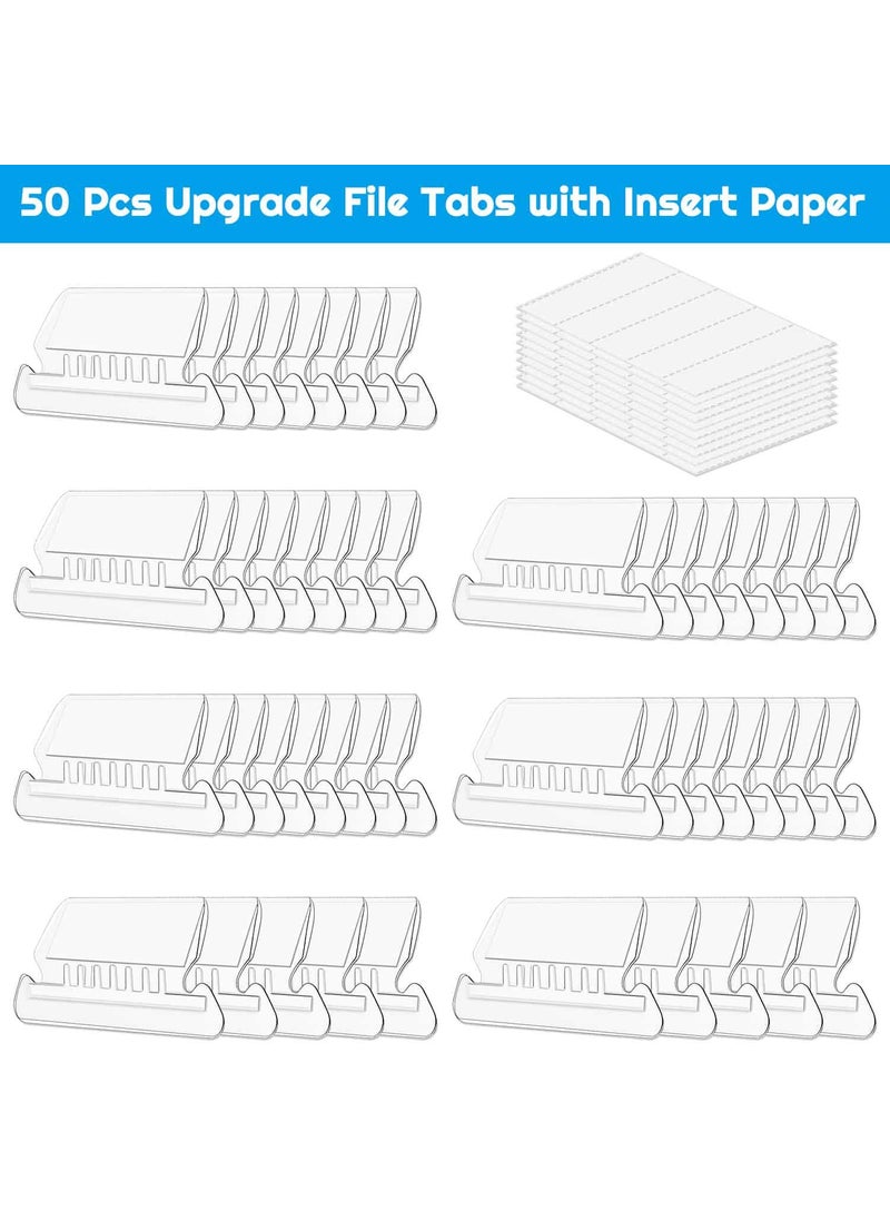 PAXCOO File Folder Tabs, Paxcoo 50 Sets Hanging File Folder Labels Tabs and Inserts for Hanging Folders  - Image 2