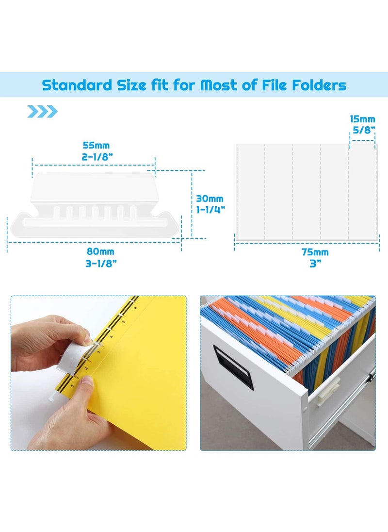 PAXCOO File Folder Tabs, Paxcoo 50 Sets Hanging File Folder Labels Tabs and Inserts for Hanging Folders  - Image 3