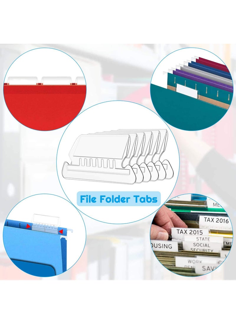 PAXCOO File Folder Tabs, Paxcoo 50 Sets Hanging File Folder Labels Tabs and Inserts for Hanging Folders  - Image 4