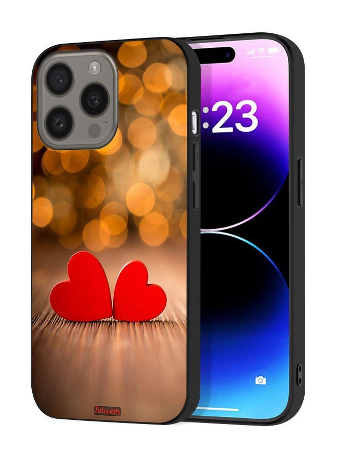 Tolwak Apple iPhone 15 Pro Max Protective Case Cover Two Beautiful Hearts  - Image 1