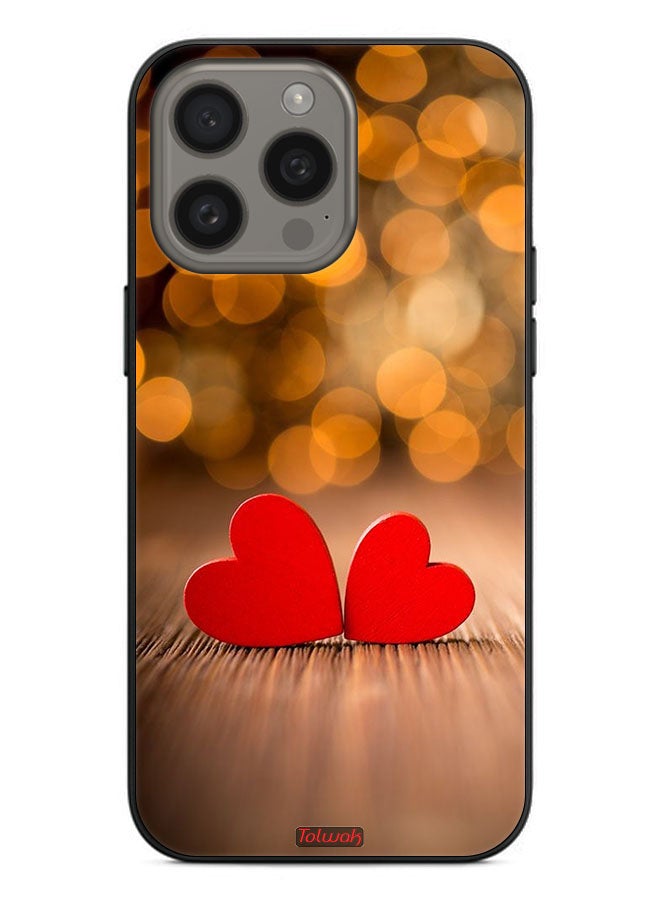 Tolwak Apple iPhone 15 Pro Max Protective Case Cover Two Beautiful Hearts  - Image 2