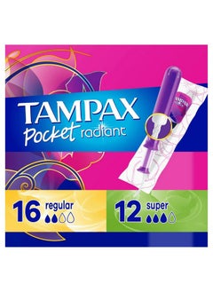 تامباكس عبوة مزدوجة من منتجات Pocket Radiant، عادية/فائقة، غير معطرة، 28 قطعة (عبوة من 4 قطع)  - Image 2