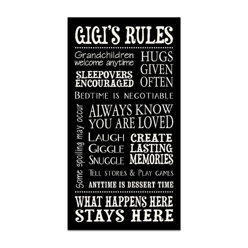My Word! My Word Gigis Rules Decorative SignBlack 