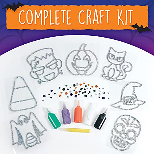 Creativity for Kids Halloween Window Art Kit | Create 7 Spooky Suncatchers with Paint, Rhinestones & Wiggly Eyes | DIY Craft Kit for Kids | Fun for Parties, Gifts & Seasonal Décor (Ages 6+) - Image 4