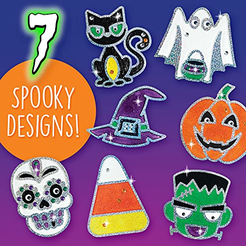 Creativity for Kids Halloween Window Art Kit | Create 7 Spooky Suncatchers with Paint, Rhinestones & Wiggly Eyes | DIY Craft Kit for Kids | Fun for Parties, Gifts & Seasonal Décor (Ages 6+) - Image 2