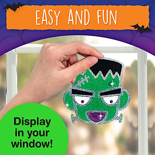Creativity for Kids Halloween Window Art Kit | Create 7 Spooky Suncatchers with Paint, Rhinestones & Wiggly Eyes | DIY Craft Kit for Kids | Fun for Parties, Gifts & Seasonal Décor (Ages 6+) - Image 5