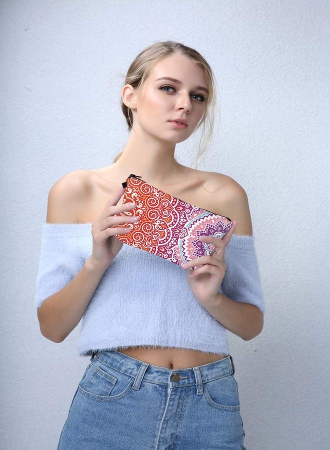 Deanfun Cosmetic Bag for Women, Mandala Flowers Waterproof Makeup Bags Roomy Toiletry Pouch Travel Accessories Gifts (51391) - Image 2