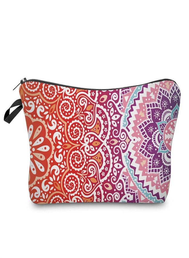 Deanfun Cosmetic Bag for Women, Mandala Flowers Waterproof Makeup Bags Roomy Toiletry Pouch Travel Accessories Gifts (51391) - Image 1