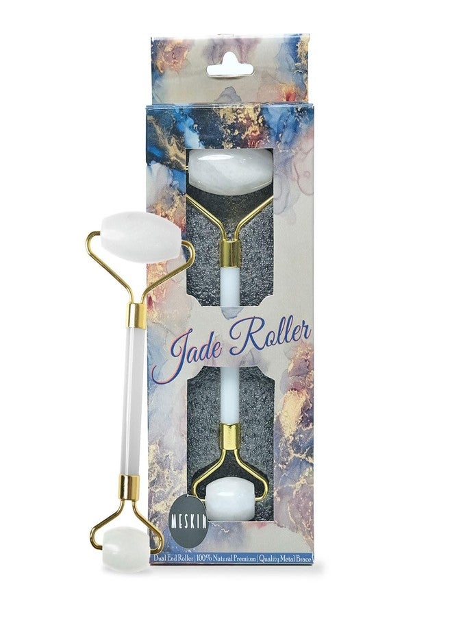 MESKIN White Nephrite White Jade Roller Face Roller Massage Tool Natural Stone for Facial Massage & Daily Skincare Routine Best Anti-Aging & Relaxation Face Roller - Image 1