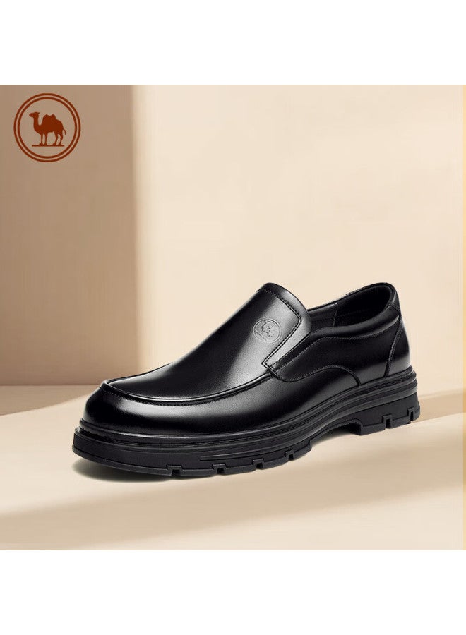 CAMELJEANS Camel Men's Nubuck Leather Comfortable Soft Sole Business Shoes P13a005030 Black 44 - Image 1