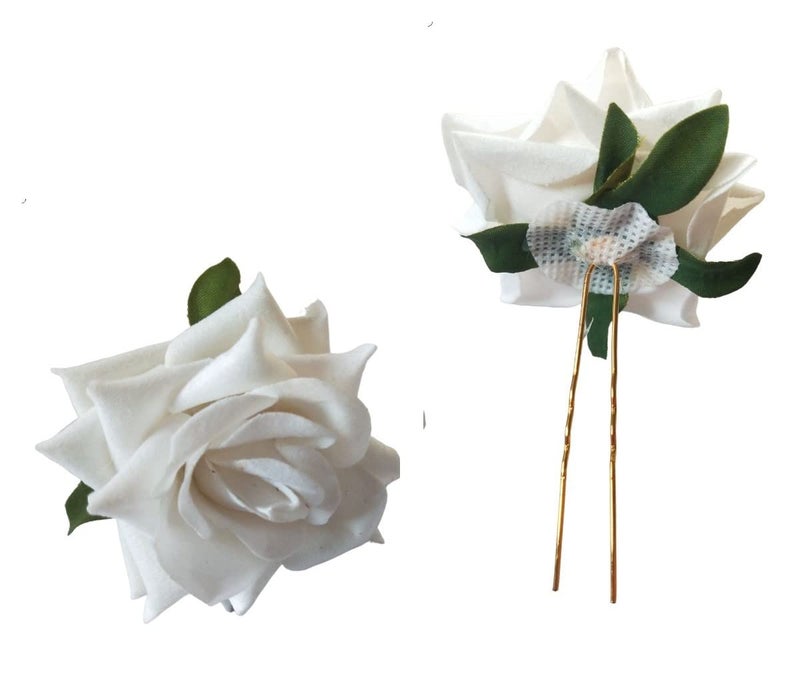 LYF5STAR Artificial Mix Colours Rose Juda Hair pin - Pack of 6 | Handmade Rose Juda Pin, Elegant Mix Colours Bridal Hairpin |Stylish Hair Accessories For Girls and Women | Pack of 6 - Image 5